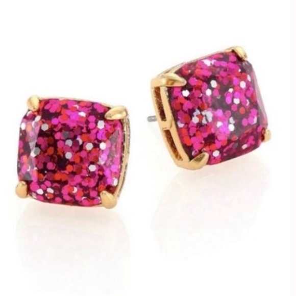 Kate Spade Pink Glitter Studs - Picture 2 of 2